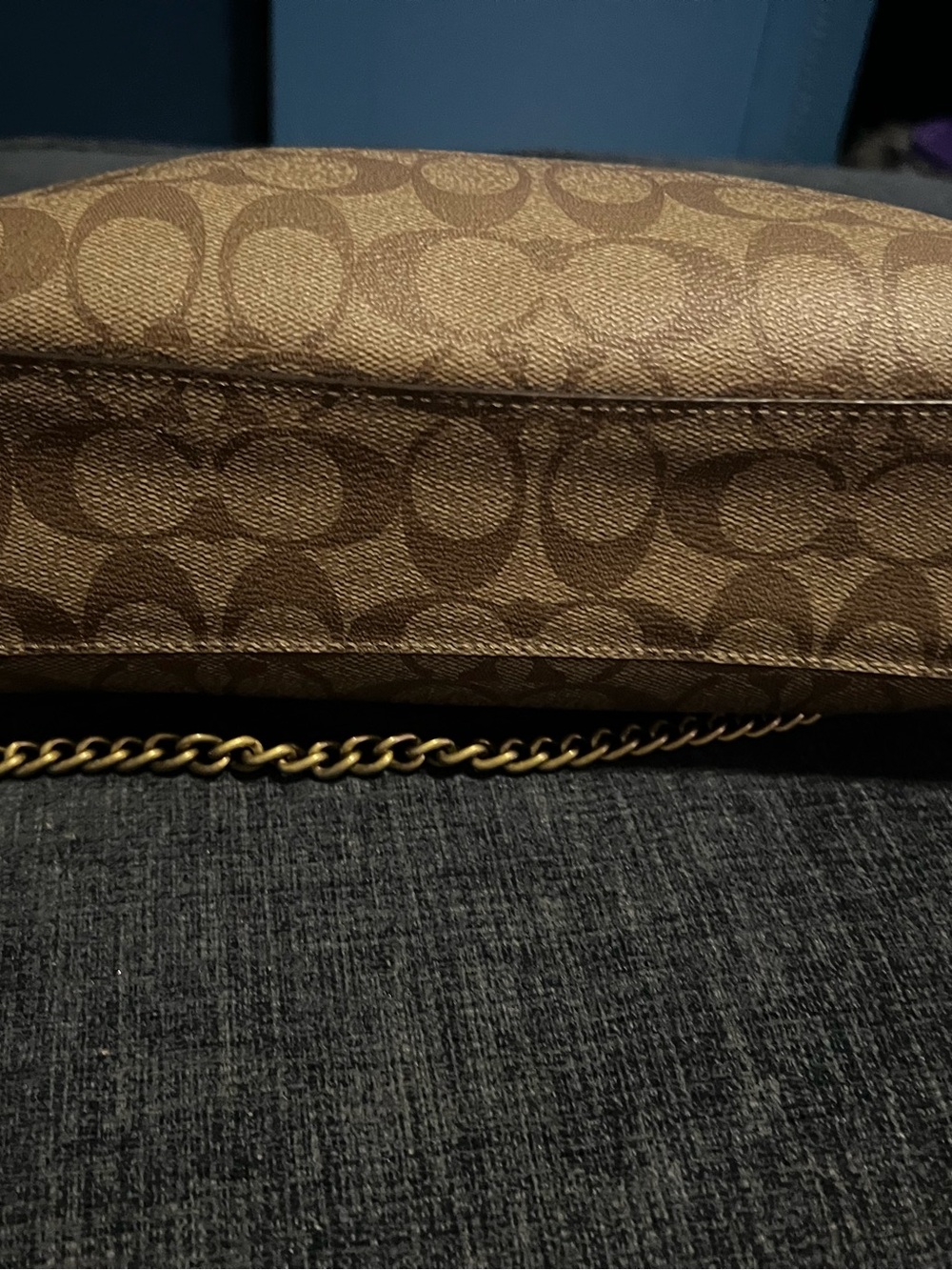 Coach Brown Signature Canvas Satchel with Minnie Charm - Picture 3 of 12